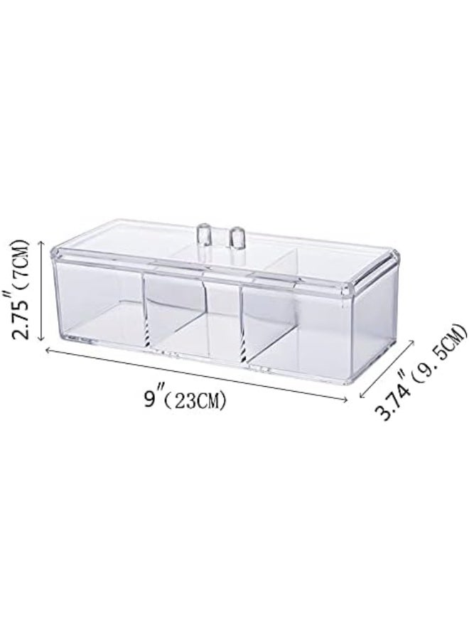 Transparent multi-compartment personal care organiser – storage box for cotton and cotton swabs with a tight-fitting lid - Image 2